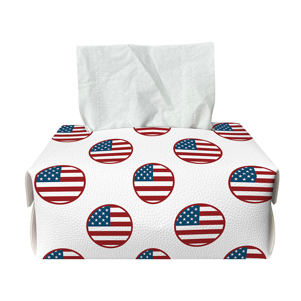 American Circle Flag Pattern Print Rectangle Tissue Box Cover