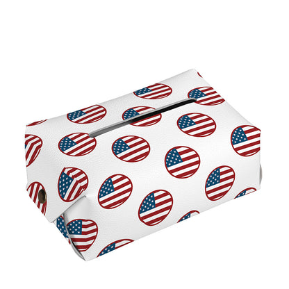 American Circle Flag Pattern Print Rectangle Tissue Box Cover