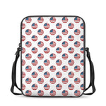 American Circle Flag Pattern Print Rectangular Crossbody Bag