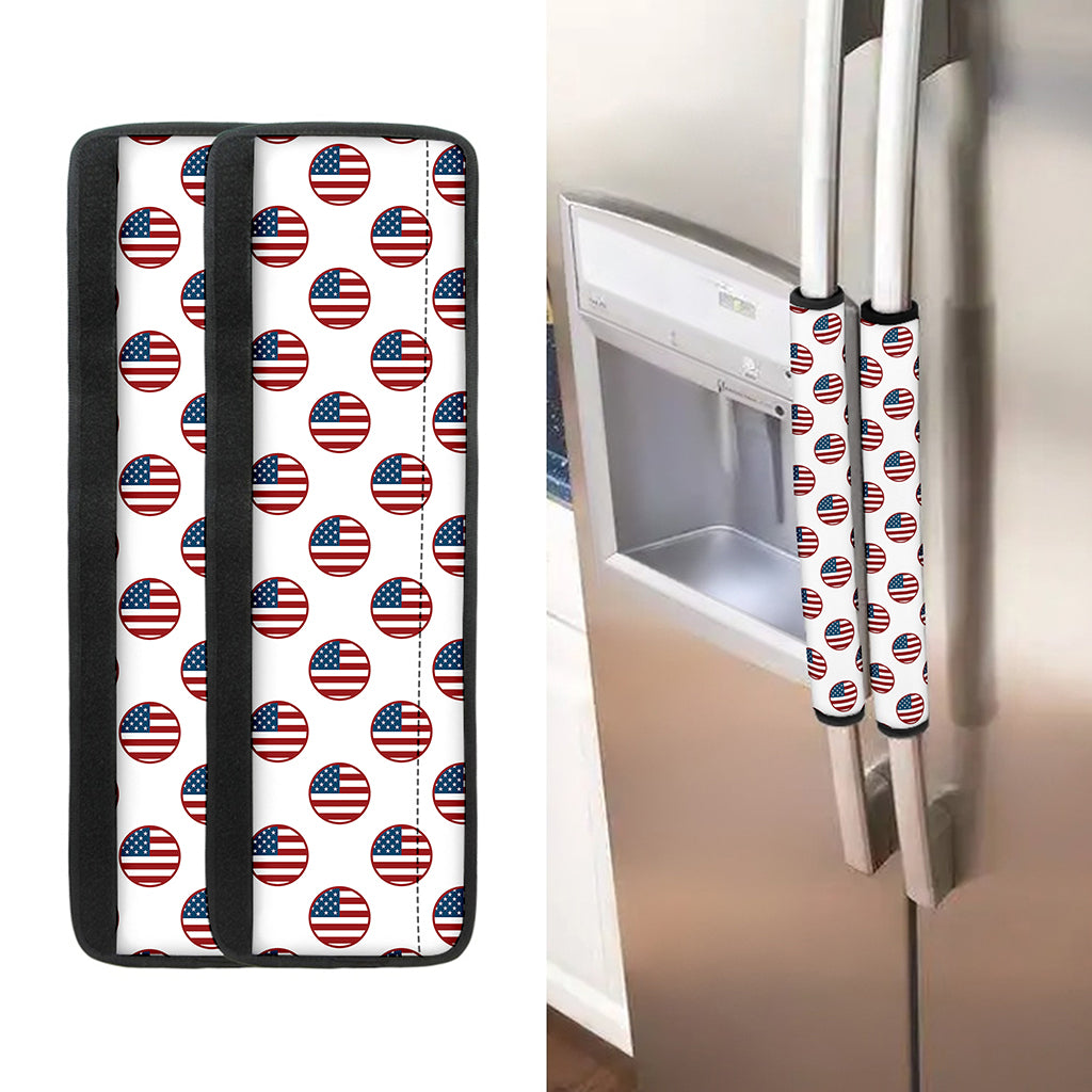 American Circle Flag Pattern Print Refrigerator Handle Covers