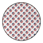 American Circle Flag Pattern Print Round Floor Mat