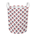 American Circle Flag Pattern Print Round Laundry Basket
