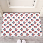 American Circle Flag Pattern Print Rubber Doormat