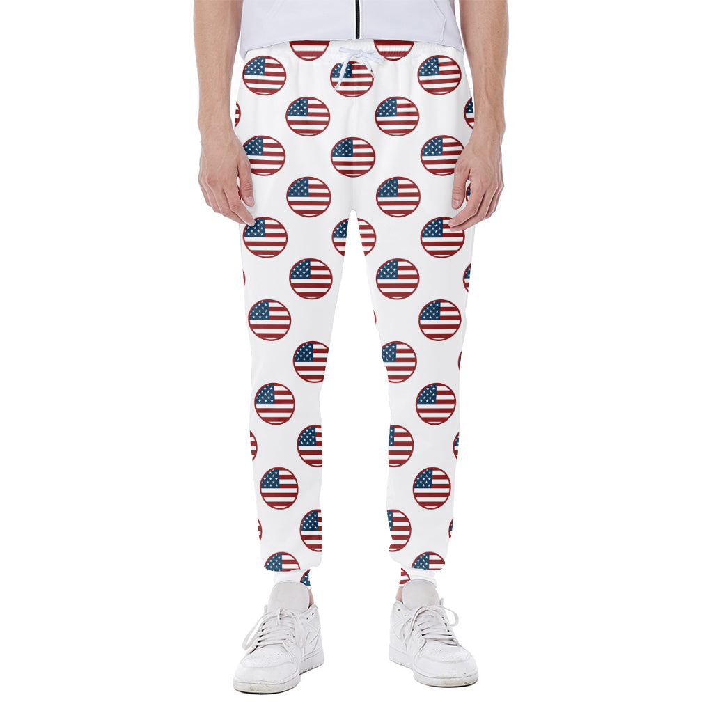 American Circle Flag Pattern Print Scuba Joggers