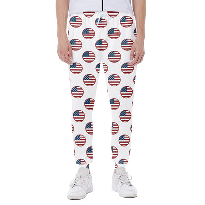 American Circle Flag Pattern Print Scuba Joggers