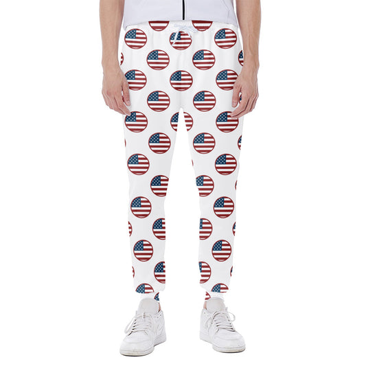 American Circle Flag Pattern Print Scuba Joggers