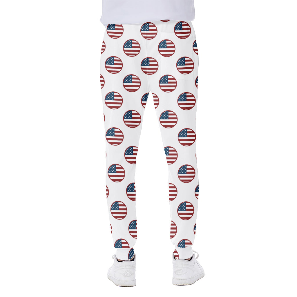 American Circle Flag Pattern Print Scuba Joggers