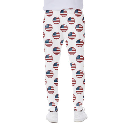 American Circle Flag Pattern Print Scuba Joggers