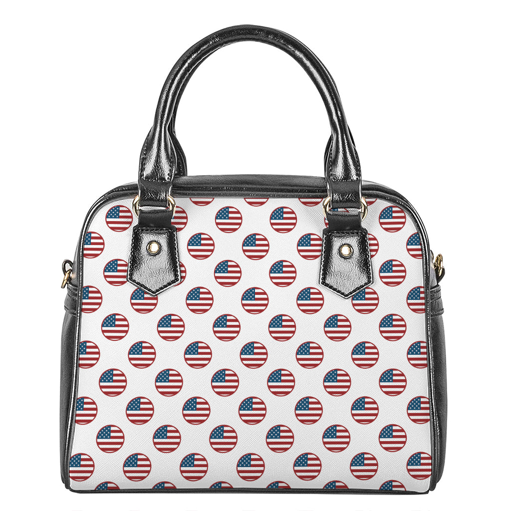 American Circle Flag Pattern Print Shoulder Handbag