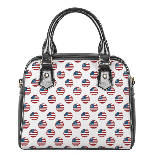 American Circle Flag Pattern Print Shoulder Handbag