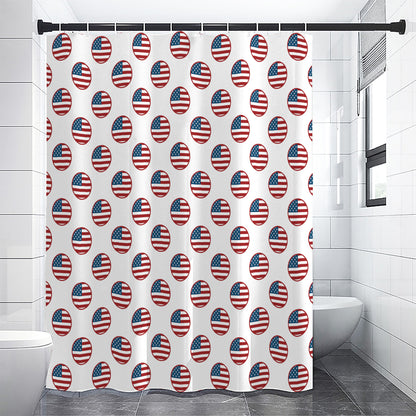 American Circle Flag Pattern Print Shower Curtain