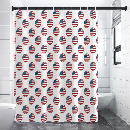 American Circle Flag Pattern Print Shower Curtain