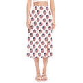 American Circle Flag Pattern Print Side Slit Midi Skirt