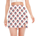American Circle Flag Pattern Print Side Slit Mini Skirt