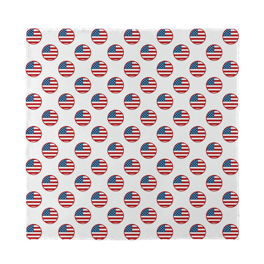 American Circle Flag Pattern Print Silk Bandana