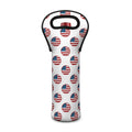 American Circle Flag Pattern Print Single Neoprene Wine Tote