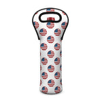 American Circle Flag Pattern Print Single Neoprene Wine Tote