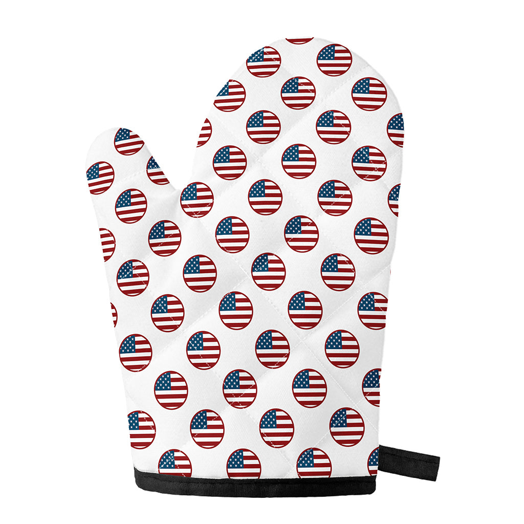 American Circle Flag Pattern Print Single Oven Mitt