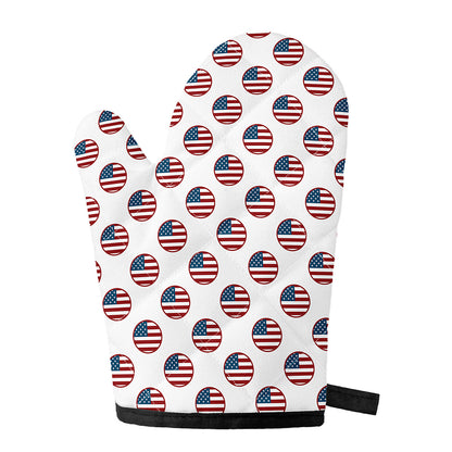 American Circle Flag Pattern Print Single Oven Mitt