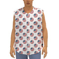 American Circle Flag Pattern Print Sleeveless Baseball Jersey