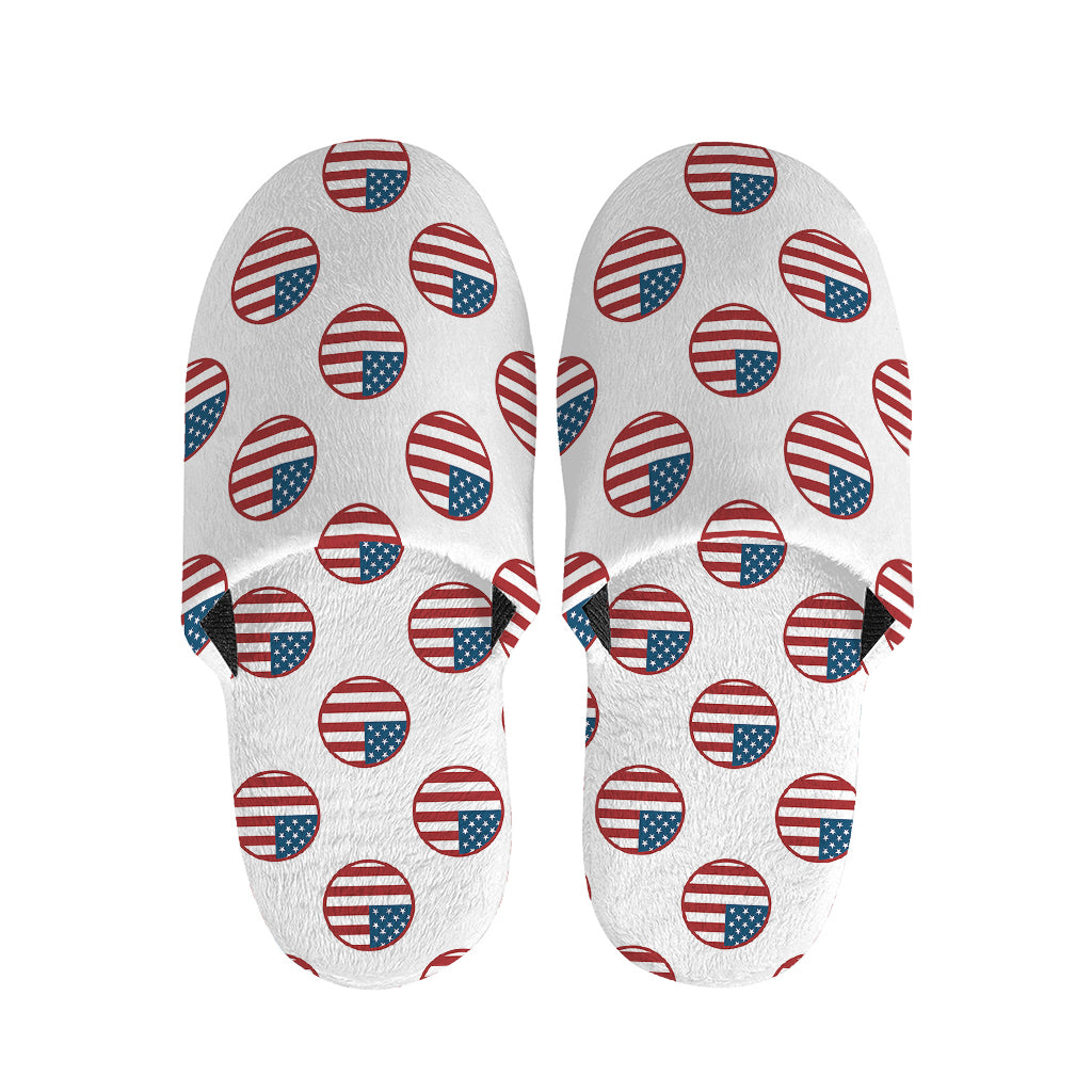 American Circle Flag Pattern Print Slippers