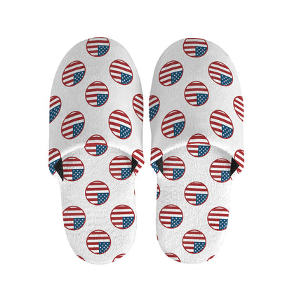American Circle Flag Pattern Print Slippers