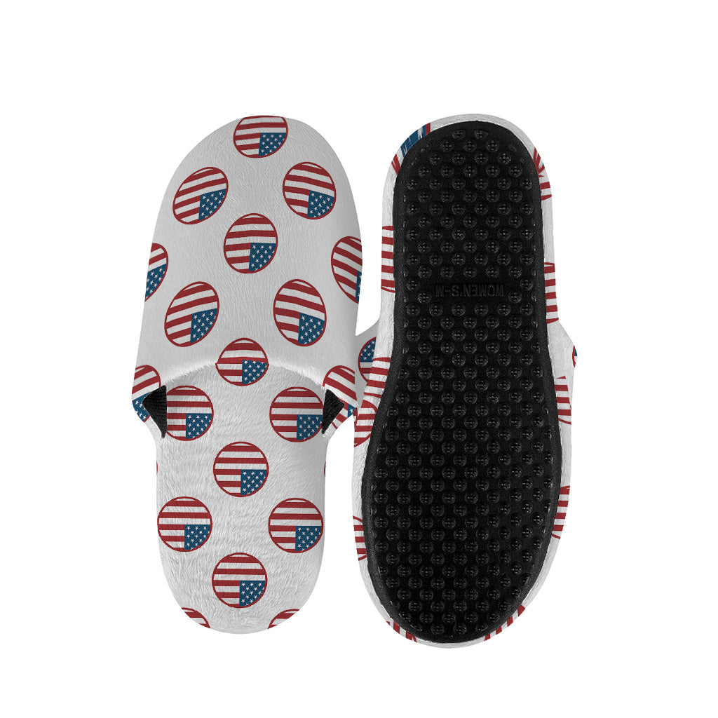 American Circle Flag Pattern Print Slippers