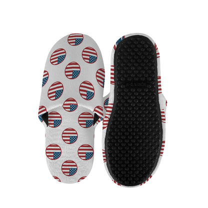 American Circle Flag Pattern Print Slippers