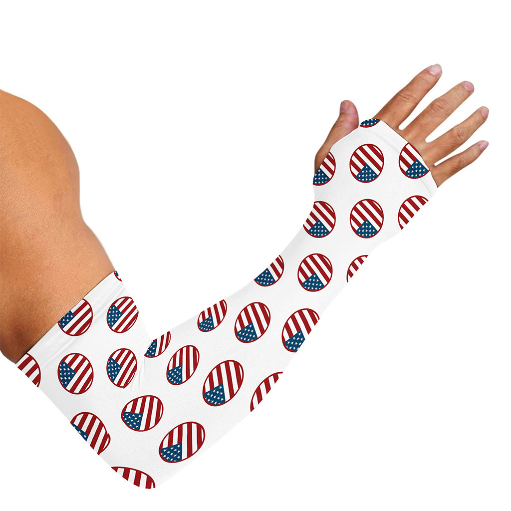 American Circle Flag Pattern Print Sun Protection Arm Sleeves