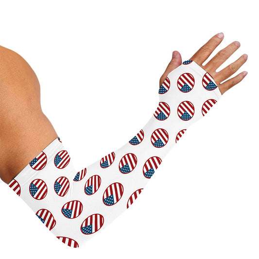 American Circle Flag Pattern Print Sun Protection Arm Sleeves