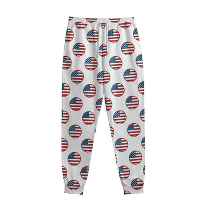 American Circle Flag Pattern Print Sweatpants