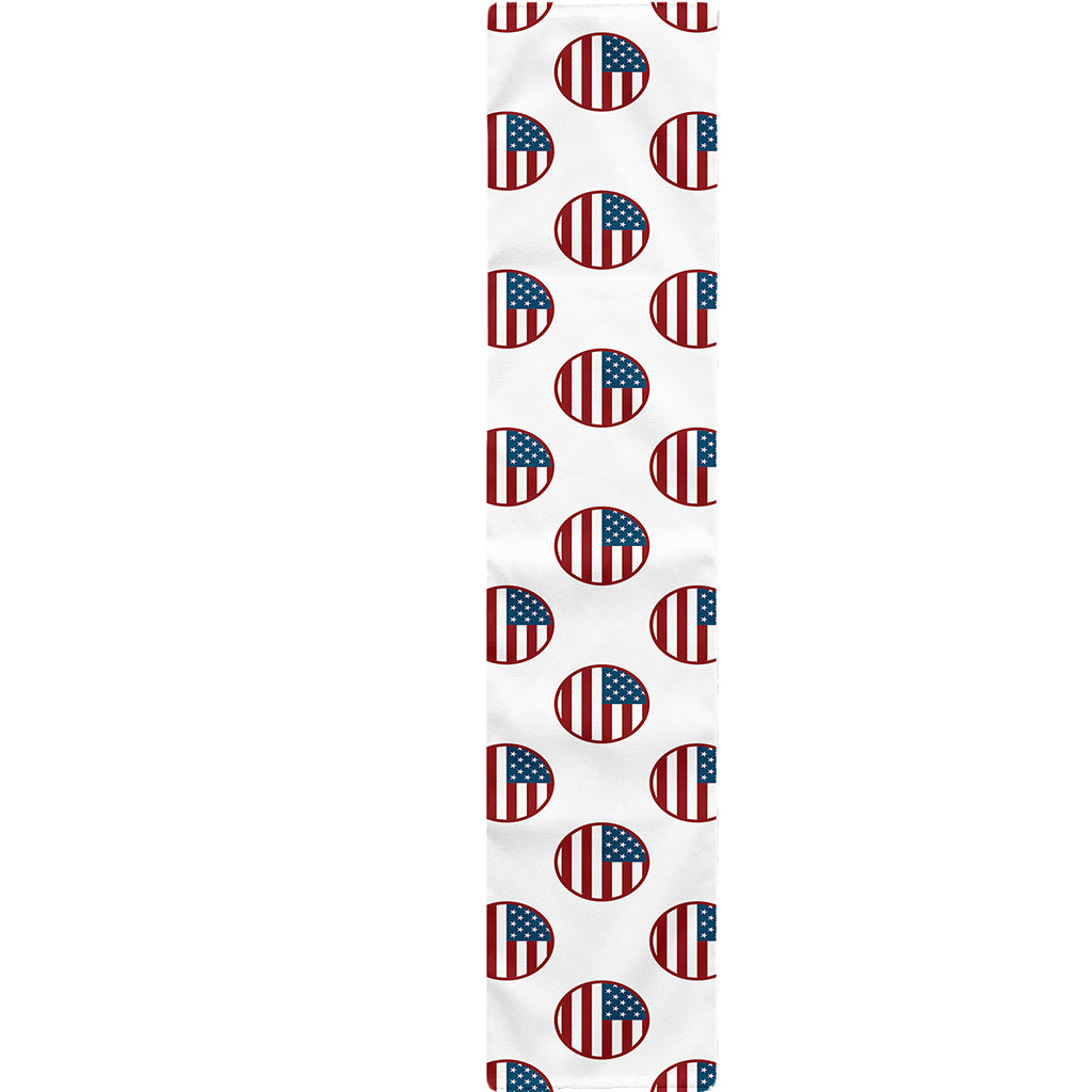 American Circle Flag Pattern Print Table Runner