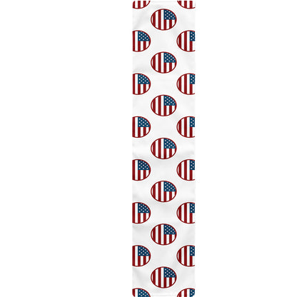 American Circle Flag Pattern Print Table Runner