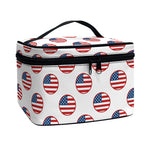 American Circle Flag Pattern Print Travel Makeup Bag