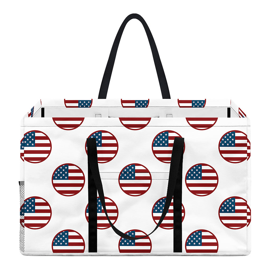 American Circle Flag Pattern Print Utility Tote Bag