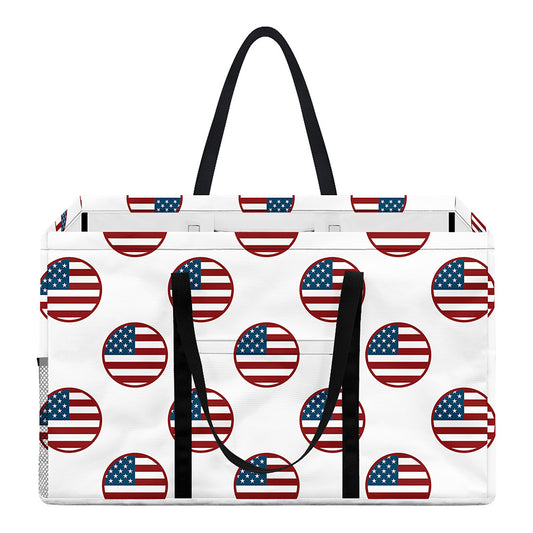 American Circle Flag Pattern Print Utility Tote Bag