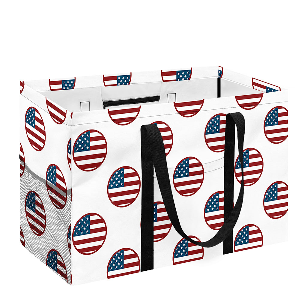 American Circle Flag Pattern Print Utility Tote Bag