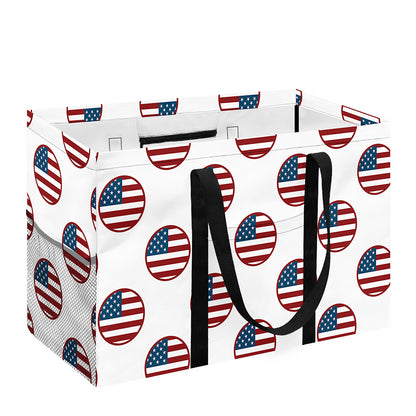 American Circle Flag Pattern Print Utility Tote Bag