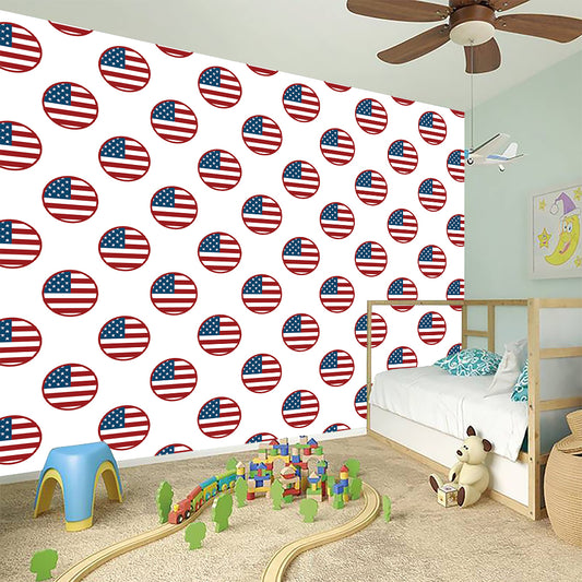 American Circle Flag Pattern Print Wall Sticker