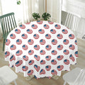 American Circle Flag Pattern Print Waterproof Round Tablecloth