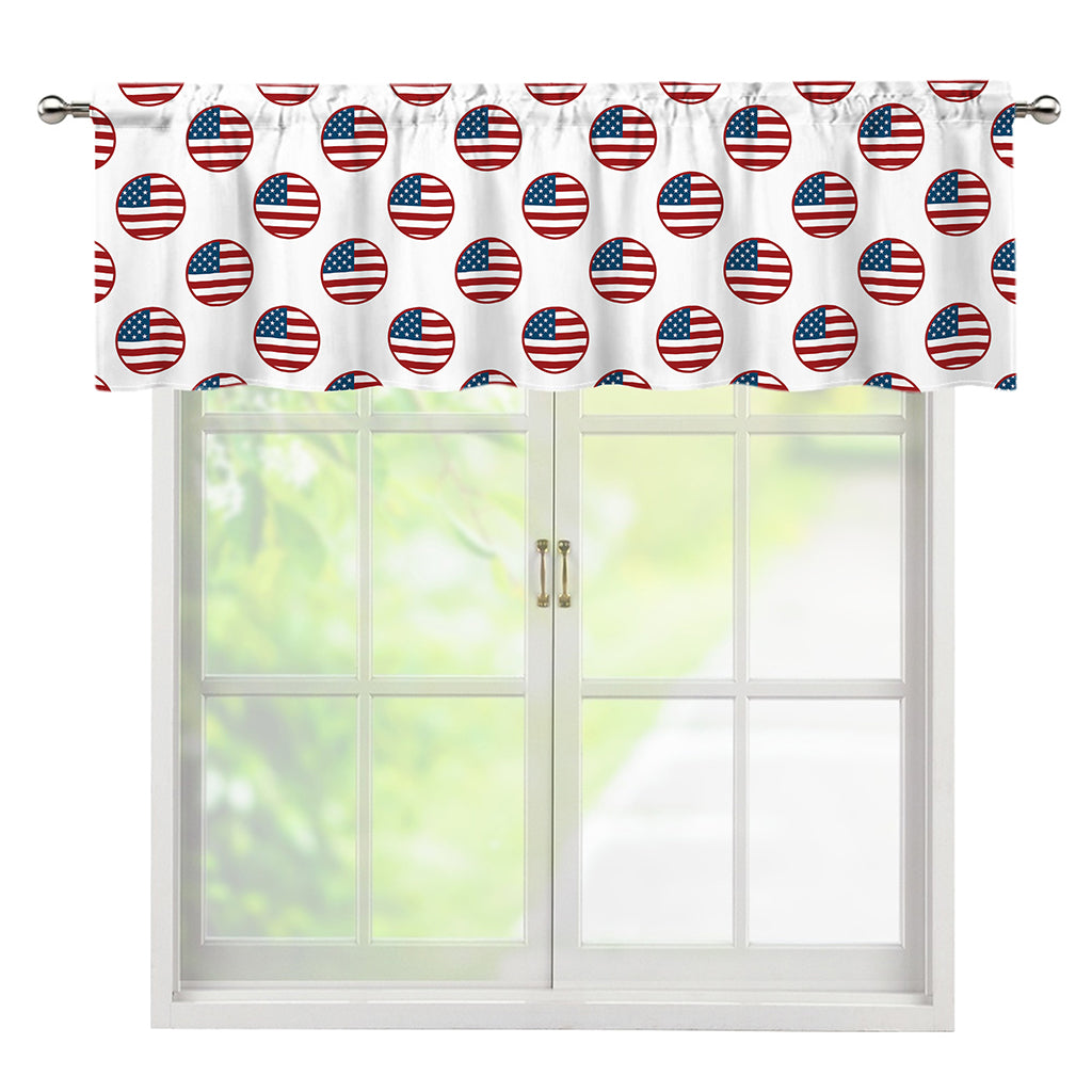 American Circle Flag Pattern Print Window Valance