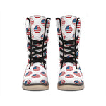 American Circle Flag Pattern Print Winter Boots