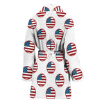 American Circle Flag Pattern Print Women's Bathrobe