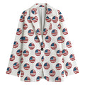 American Circle Flag Pattern Print Women's Cotton Blazer