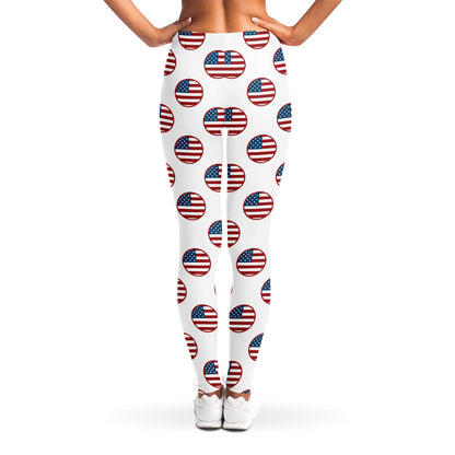 American Circle Flag Pattern Print Women's Leggings