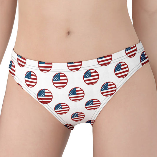 American Circle Flag Pattern Print Women's Panties