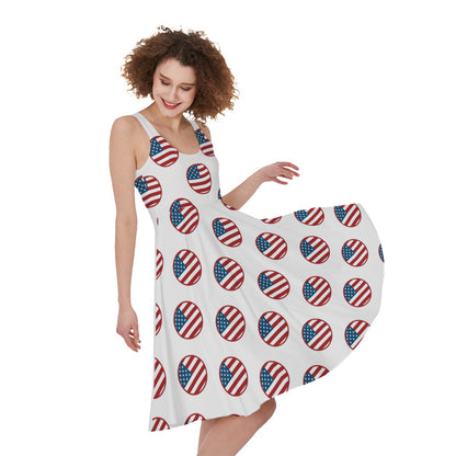 American Circle Flag Pattern Print Women's Sleeveless Dress
