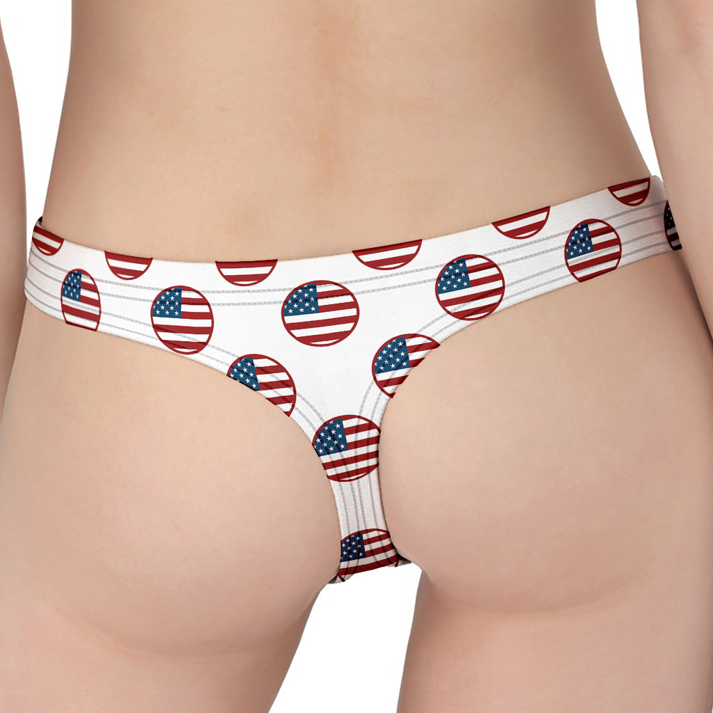 American Circle Flag Pattern Print Women's Thong