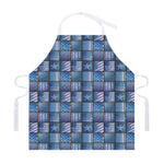 American Denim Patchwork Pattern Print Adjustable Apron