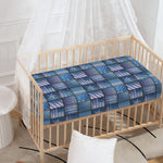 American Denim Patchwork Pattern Print Baby Crib Sheet